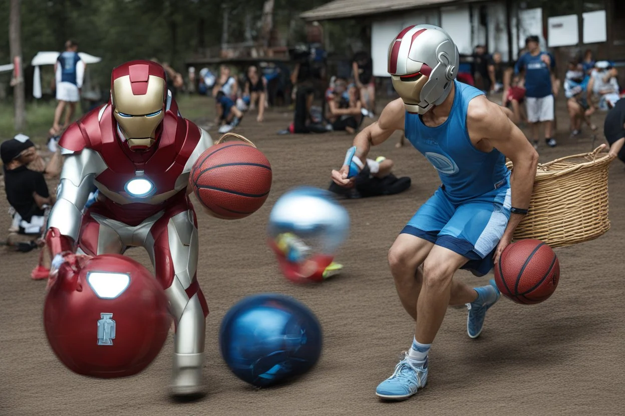 Blu color, Basket, Ironman, Summer Camp