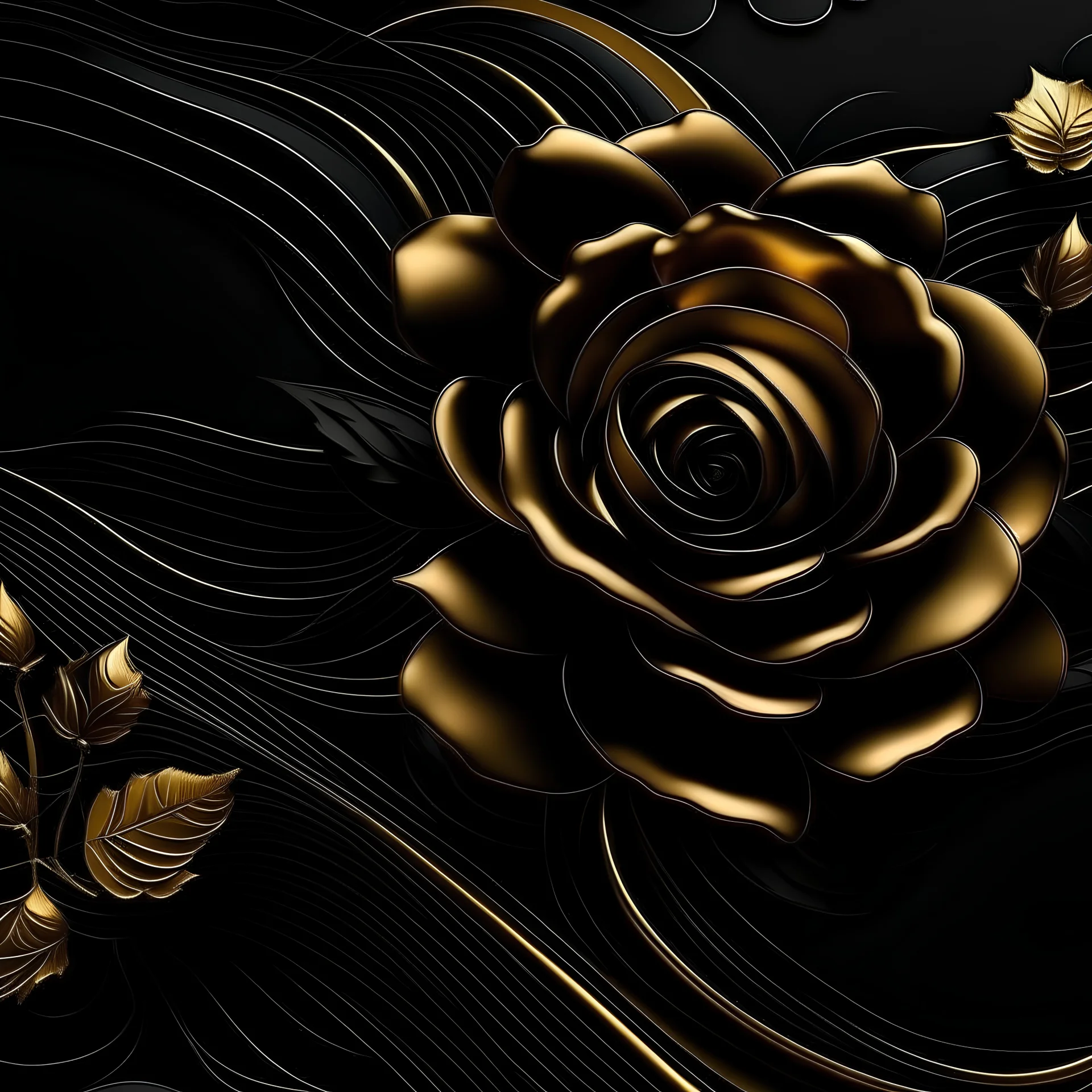 Create black rose and gold background