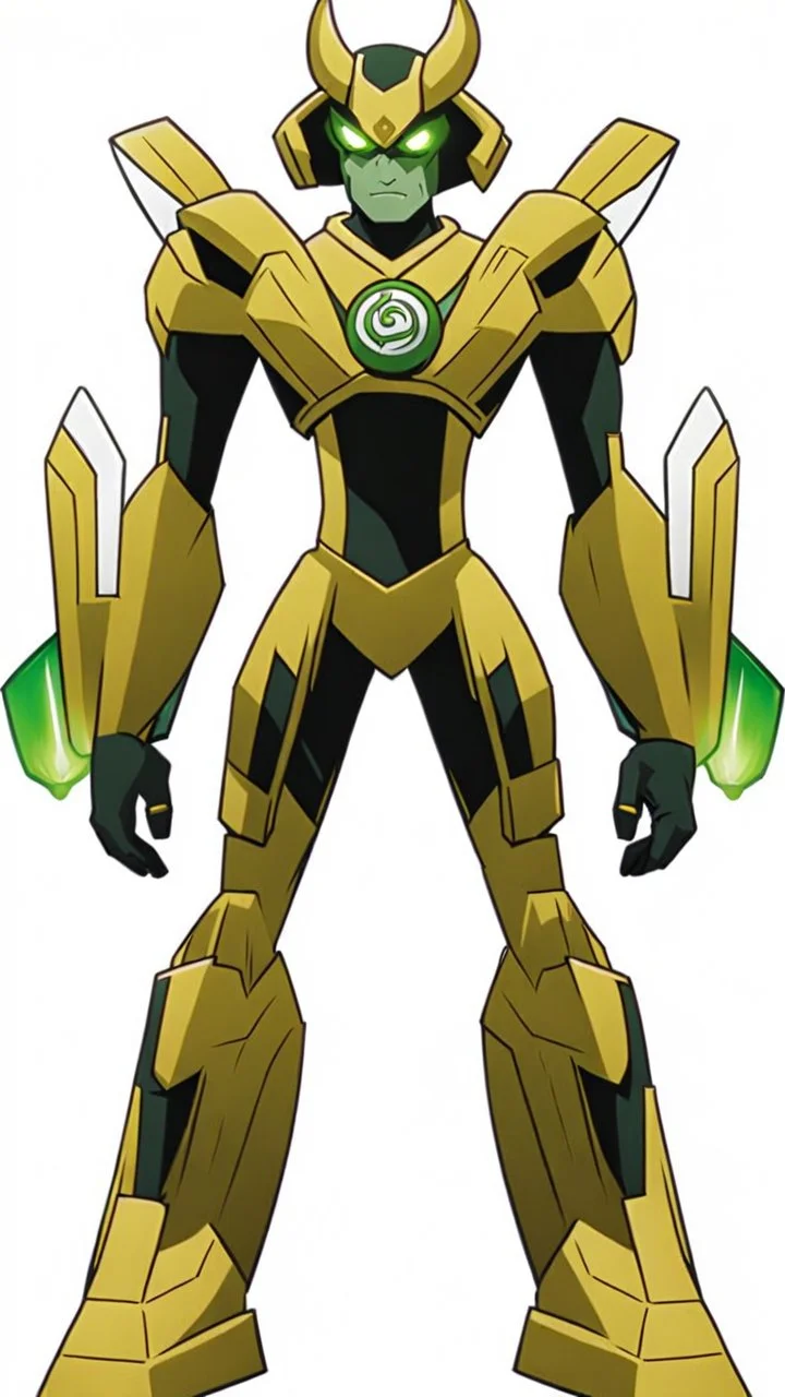 A new space creature from Ben 10 cartoon. Strong and graceful. Advanced metal. Magical power, precise detail and intense power