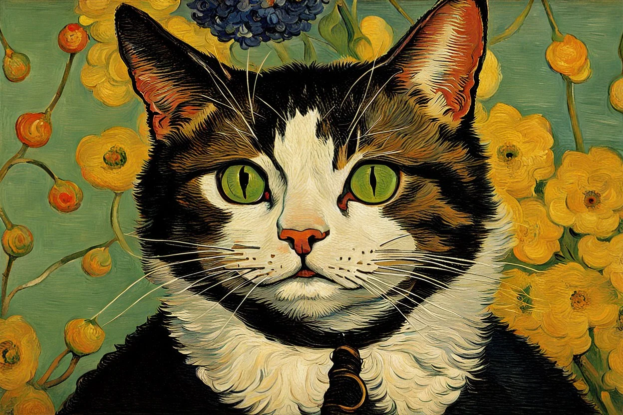 Portrait of a cat by Van Gogh