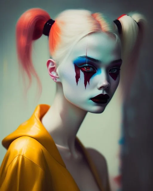 painting by koson ohara and marta bevacqua, Harley Quinn