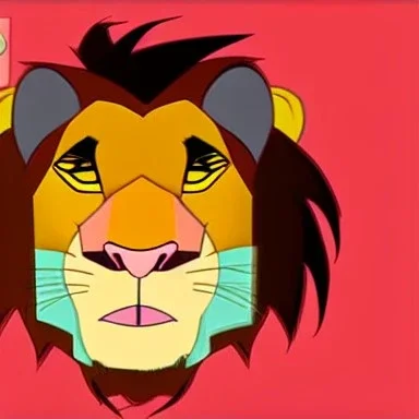 Lion King Animation OC Loca male lion triangular face shape hooked black nose tip