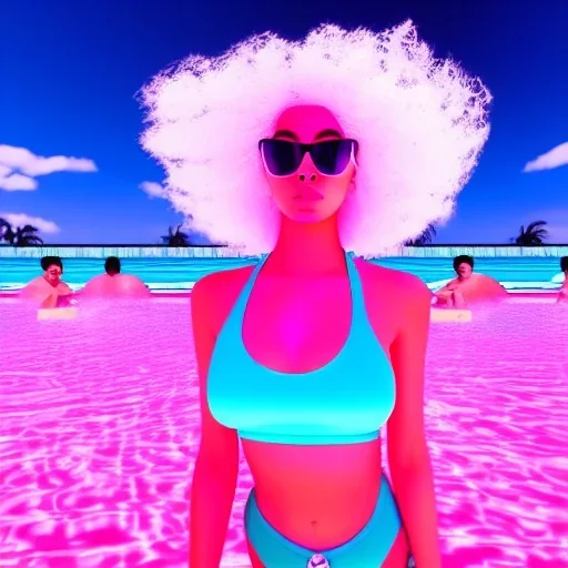 Vaporwave pool girl