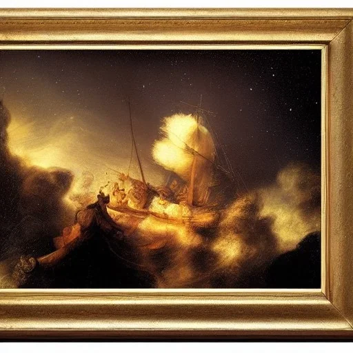 Rembrandt, stars, planets, ships