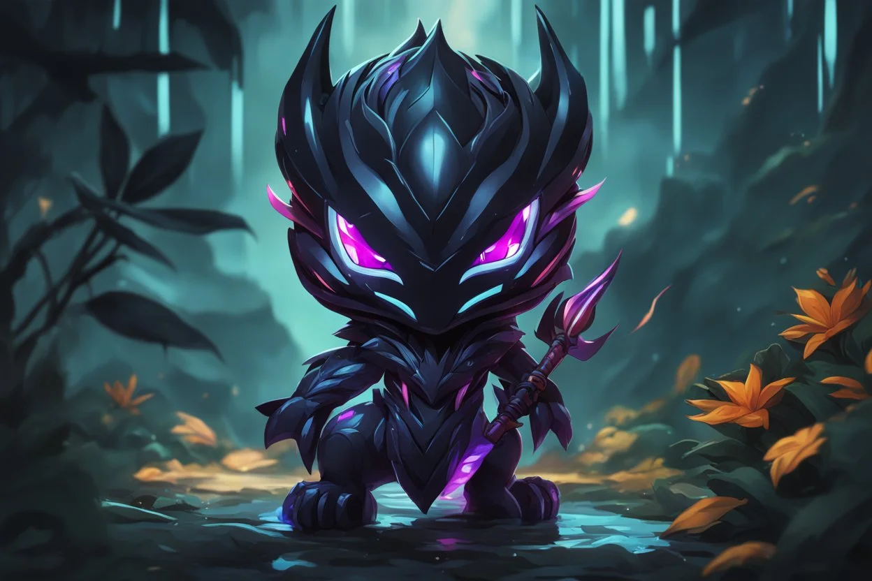 Chibi kindred venom in 8k solo leveling shadow artstyle, machine them, close picture, rain, neon lights, intricate details, highly detailed, high details, detailed portrait, masterpiece,ultra detailed, ultra quality