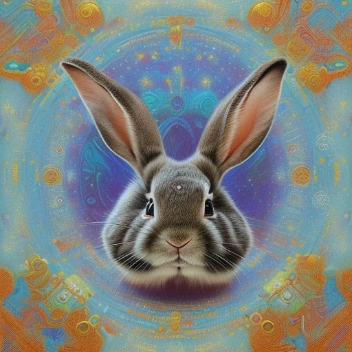 girl rabbit with blue aye, aboriginal, dot painting, indiginous, dot, mud, dream-time, abstract, dots, natural pigment, extremely sharp detail, finely tuned detail, ultra high definition, 8 k, unreal engine 5, ultra sharp focus, art germ and Paul Lewin and Kehinde Wiley