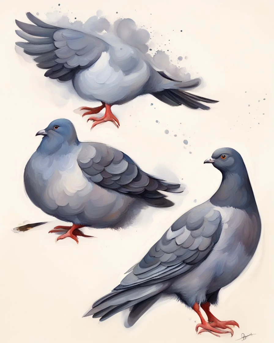 Pigeon. painting