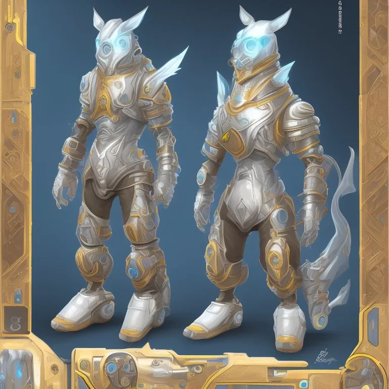 protogen steampunk crystal tech full body fire