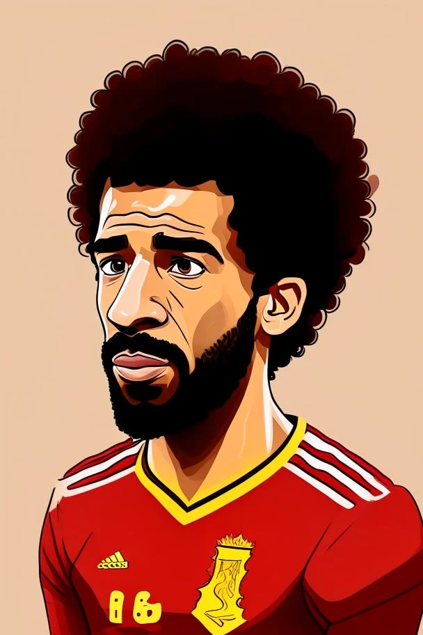 Mohamed Salah Egyptian football player cartoon 2d