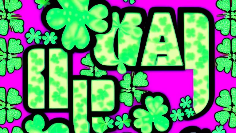 rave poster with Four-leaf clover