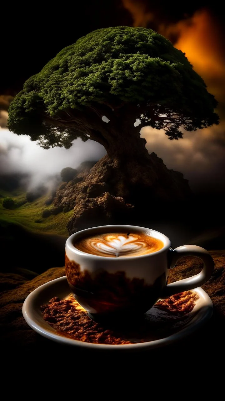 Sycamore Gap and coffee Fantasy pictures