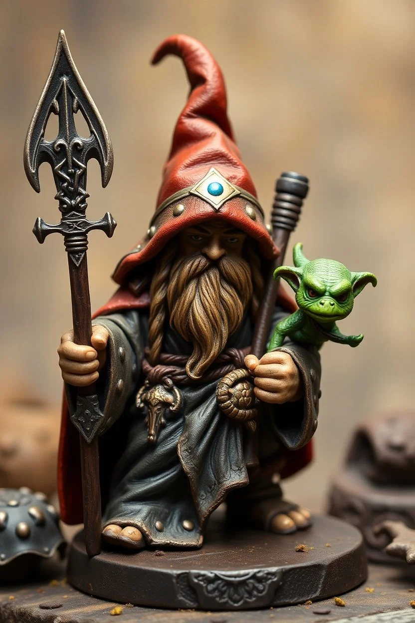 jesus as a viking halfling hobbit priest thief, and Gnome half goblin invention, winning prize at gnome convention, miniatures being half painted by hand