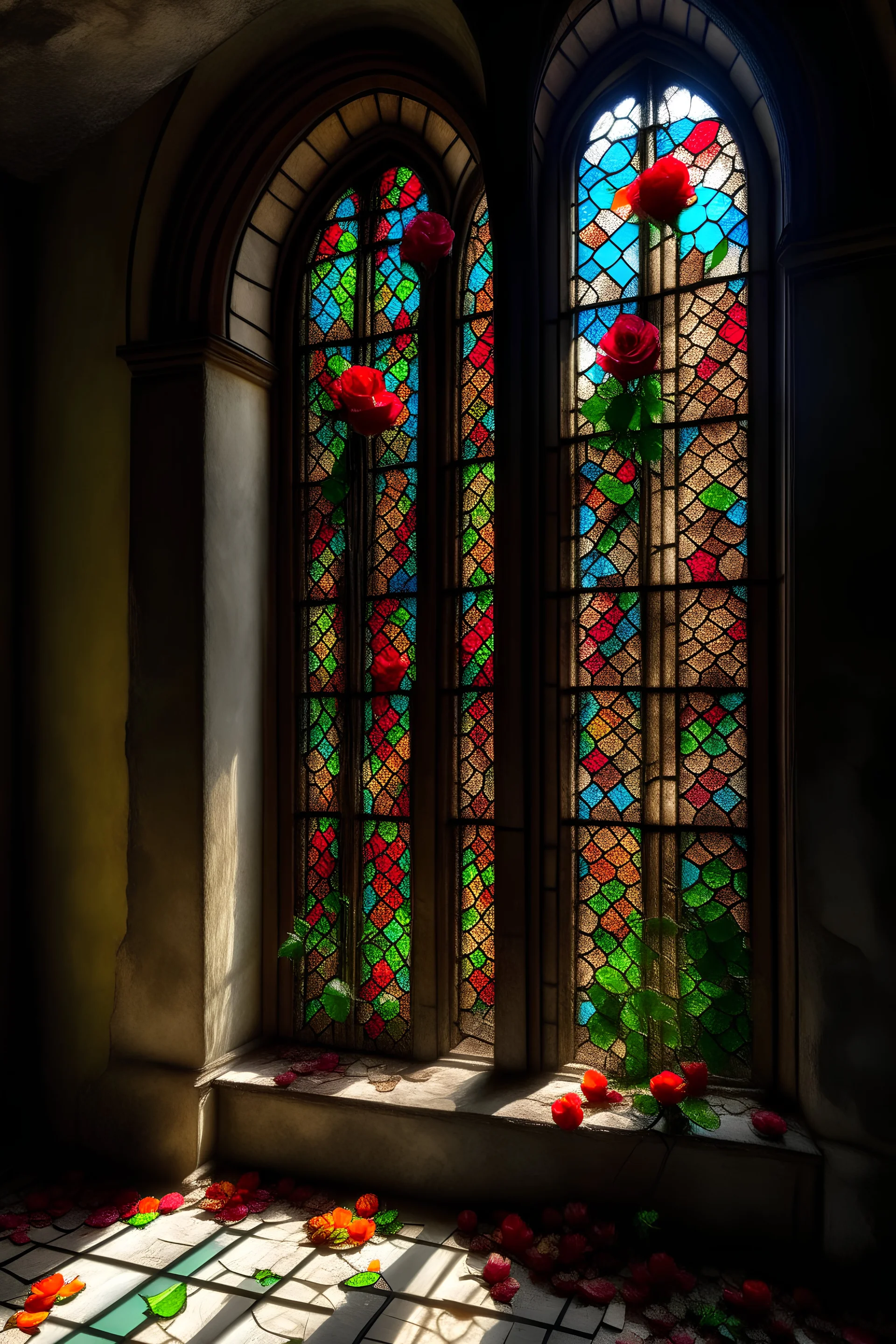 دیوار خانه داخلی نمای دورخانه ایرانی قدیمی پنجره گل رنگی