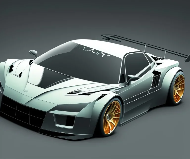 Car Supercar Vector 3d rendering Vector collage