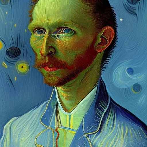 portrait of a dragonfly Vincent van Gogh style