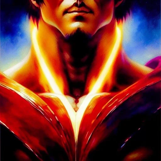 portrait of 'Ryûken-Fist of the North Star', painting by gaston bussiere, greg rutkowski, yoji shinkawa, yoshitaka amano, tsutomu nihei, donato giancola, tim hildebrandt, oil on canvas, cinematic composition, extreme detail,fit full head inside picture,16k