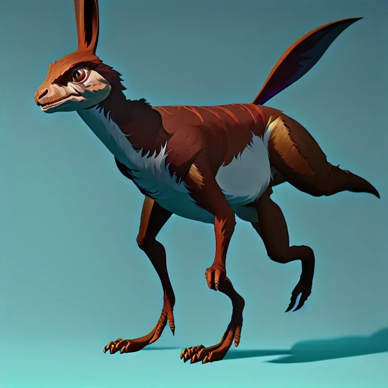 rabbit with velociraptor legs