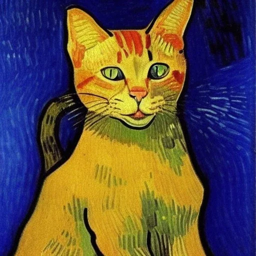 Portrait of a cat by Van Gogh