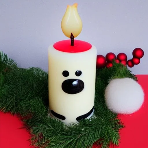 A Christmas candle shaped like a cow