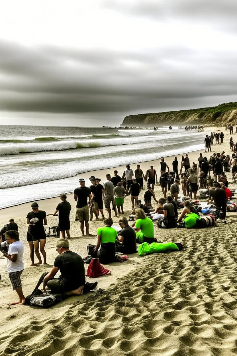 people stranded at a beach with no essentials