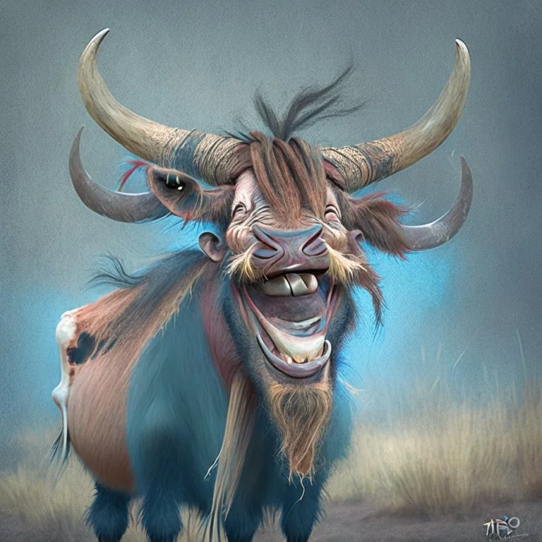 A giddy gnu. Digital art