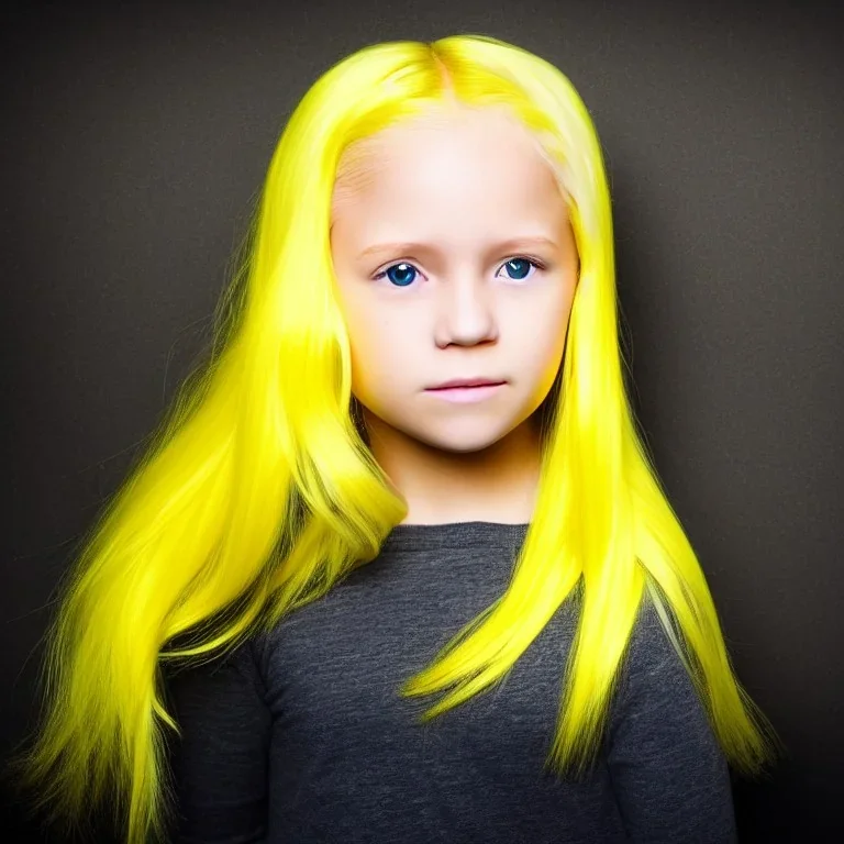 yellow hair little girl in the dark