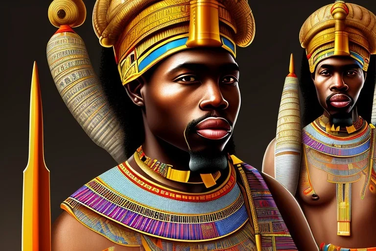 african portrait, ancient egypt, zulu, scaffolding, scene, high detail