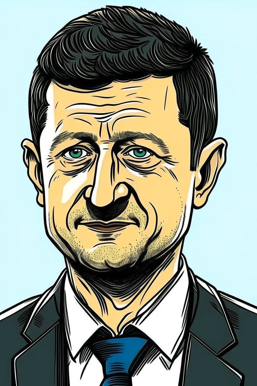 Volodymyr Zelensky cartoon 2d