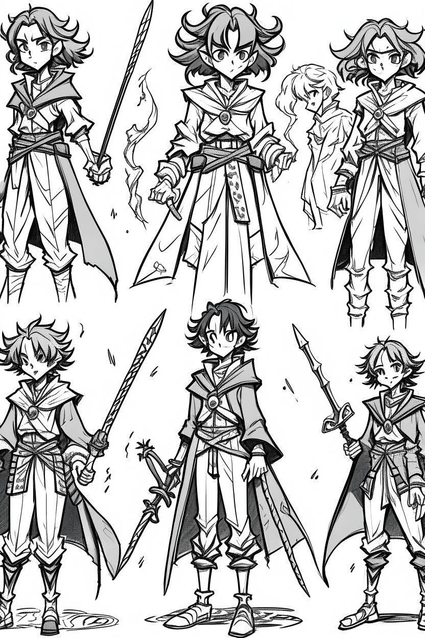 Character drawing sketches inspired by the Demon Slayer anime