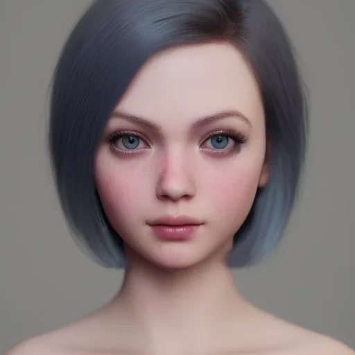 potrait girl look beautiful, eye looks blue, short hair, smile, 8k, rtx