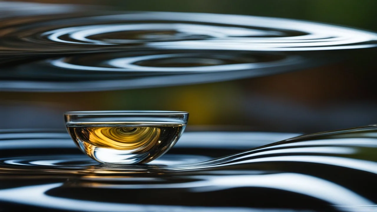 Spectacular photograph that works like an escape from the world, and a world to escape to. Dreams of vintage composition, extreme 3D water drop art, hyper surrealism, realistic water droplet, spray, abstract, speed lines motion blur, geometric path, refraction, lines of force, flux, beautiful, mysterious, scintillating, fluid, surface tension, transcendental, imaginative, quantum phenomena, wave mechanics, boundless, mystical, ecstatic