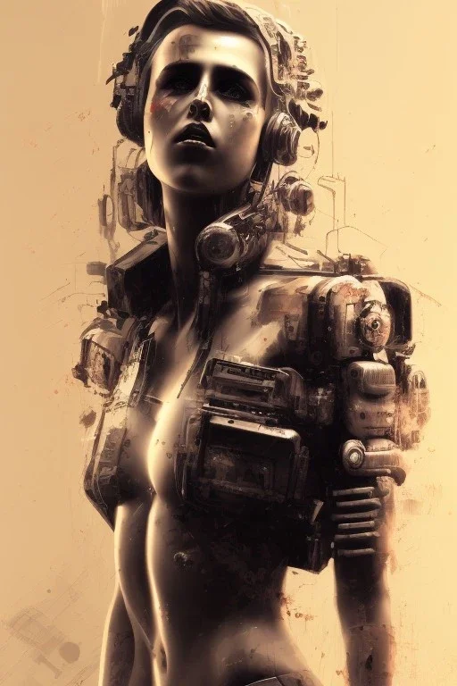 Danish singer MØ face,Abstract Yoji Shinkawa,cyberpunk,