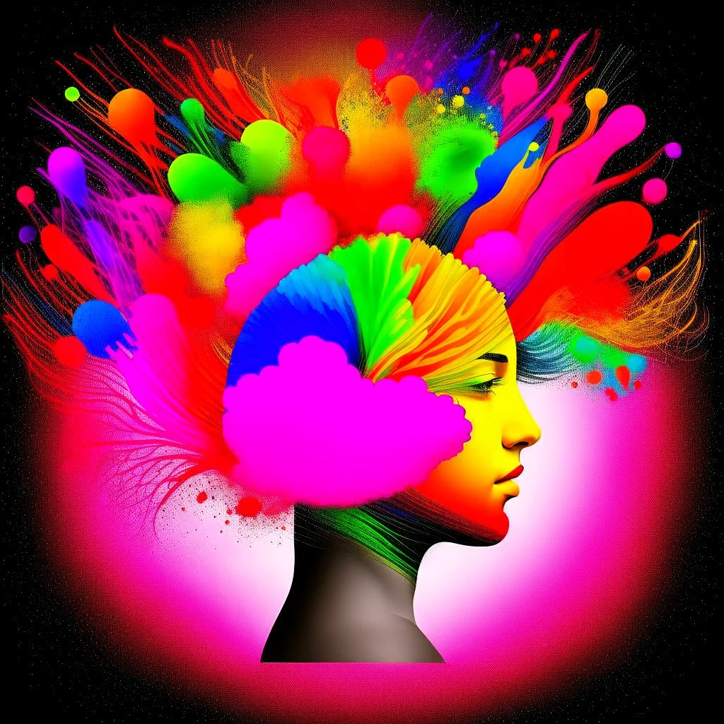 A mind with a variety of colorful thoughts .