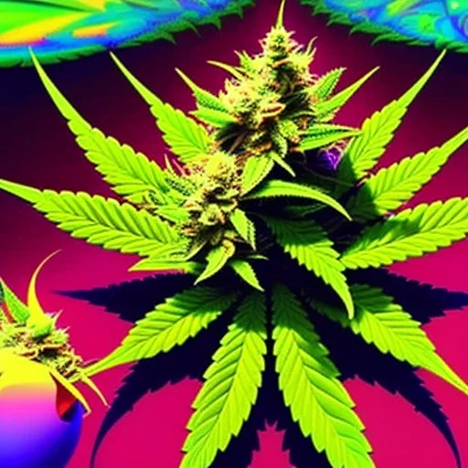 Marijuana, splash color, Psychedelic, detail, 8k,