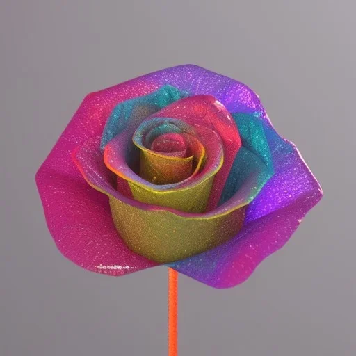 transparent multicolor crystal rose leaf