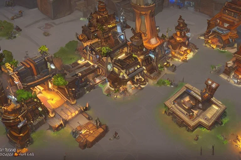 Torchlight 2 architecture concept in overwatch，vertical view