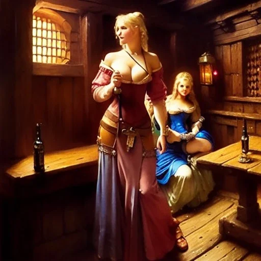 fullbody portrait 'beautiful face blonde massiveboobs medieval wench on tavern in medieval city',painting by gaston bussiere, greg rutkowski, yoji shinkawa, yoshitaka amano, tsutomu nihei, donato giancola, tim hildebrandt, oil on canvas, cinematic composition,sharp image, extreme detail,((fit full head inside picture)),32k