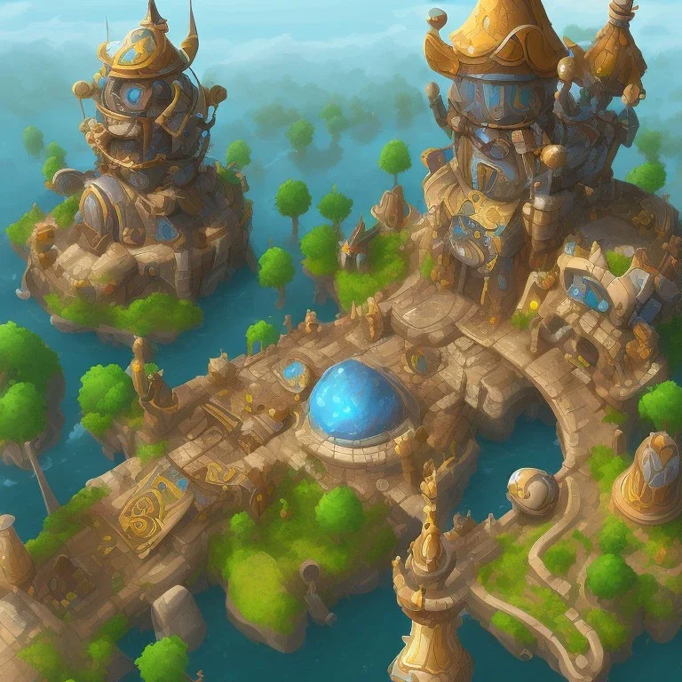 architecture concept in dofus，vertical view