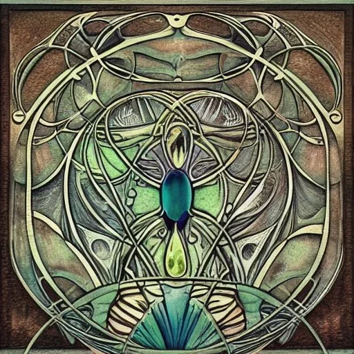 microcosm with planktonic style art nouveau