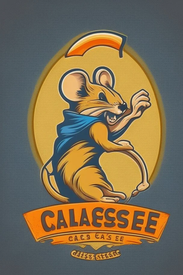 Mouse stealing cheese logo design