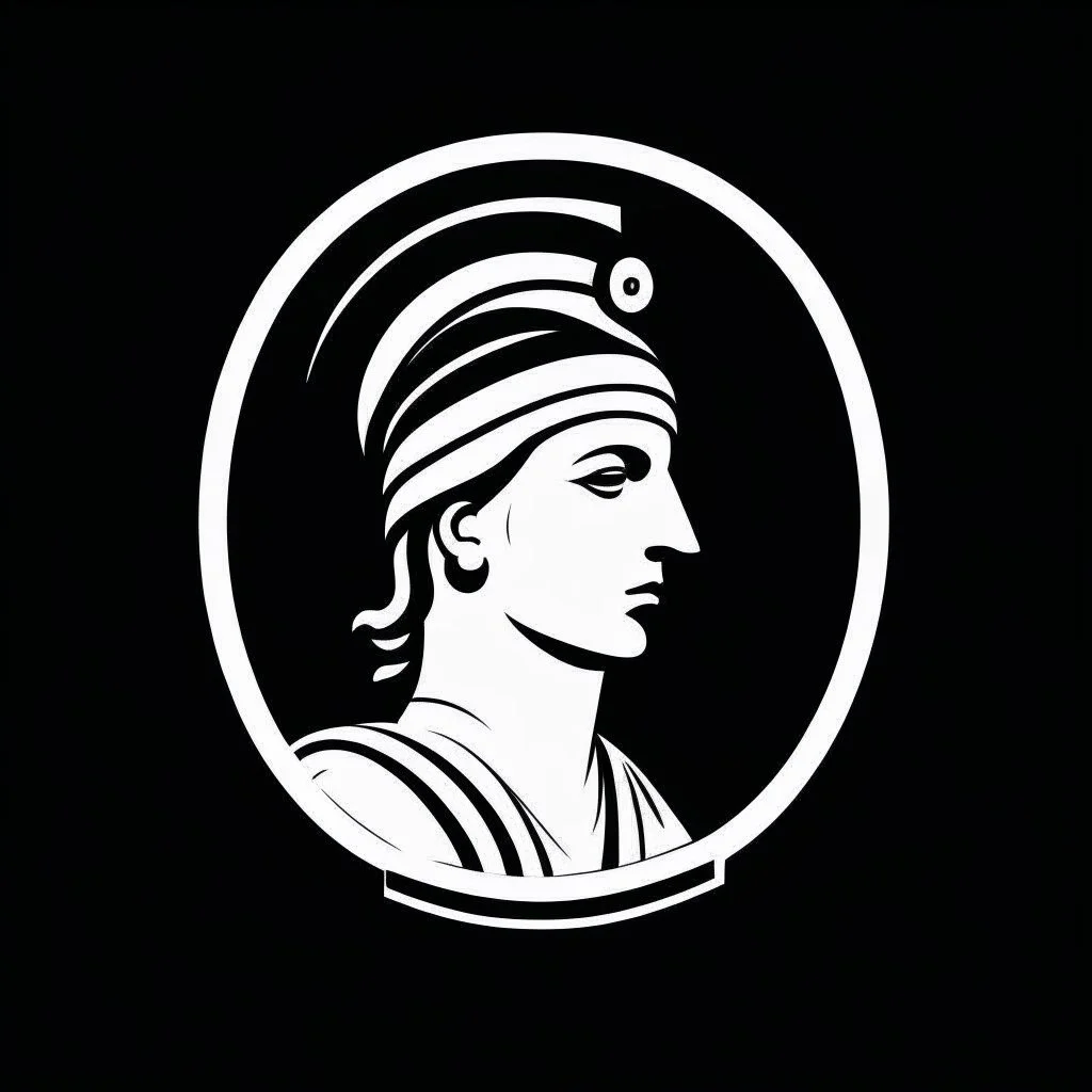 greek statue portrait logo bauhaus