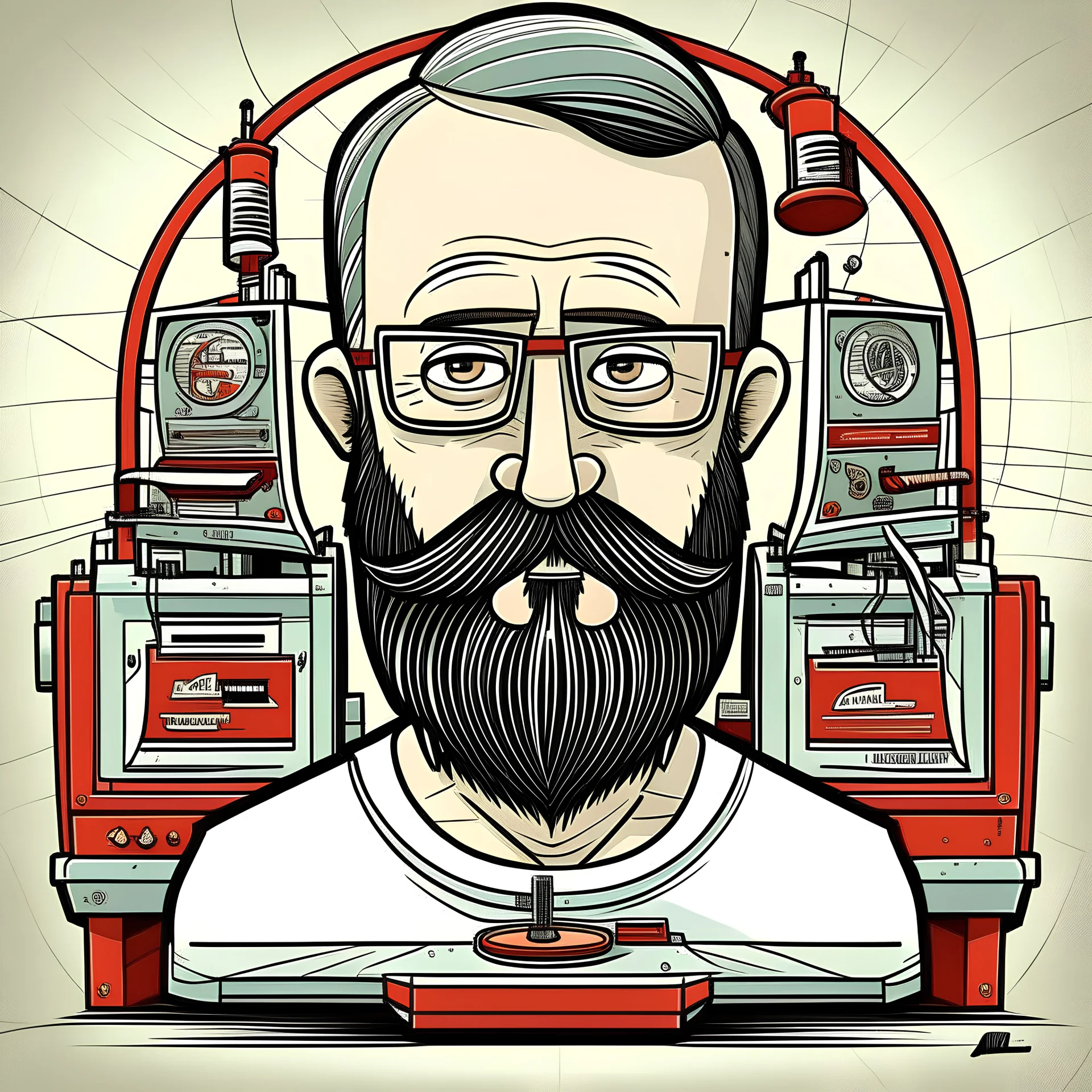 Homem branco brasileiro sem esperança de viver óculos redondos escuros cabelos raspado na máquina dois barba em formato triangular pequena orelhas pequenas boca carnuda cavanhaque com marcas ruivas sem tatuagens com aparência de professor bigodes curtos barba menor