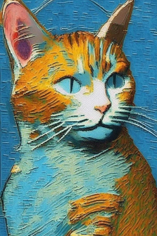 Portrait of a cat by Van Gogh