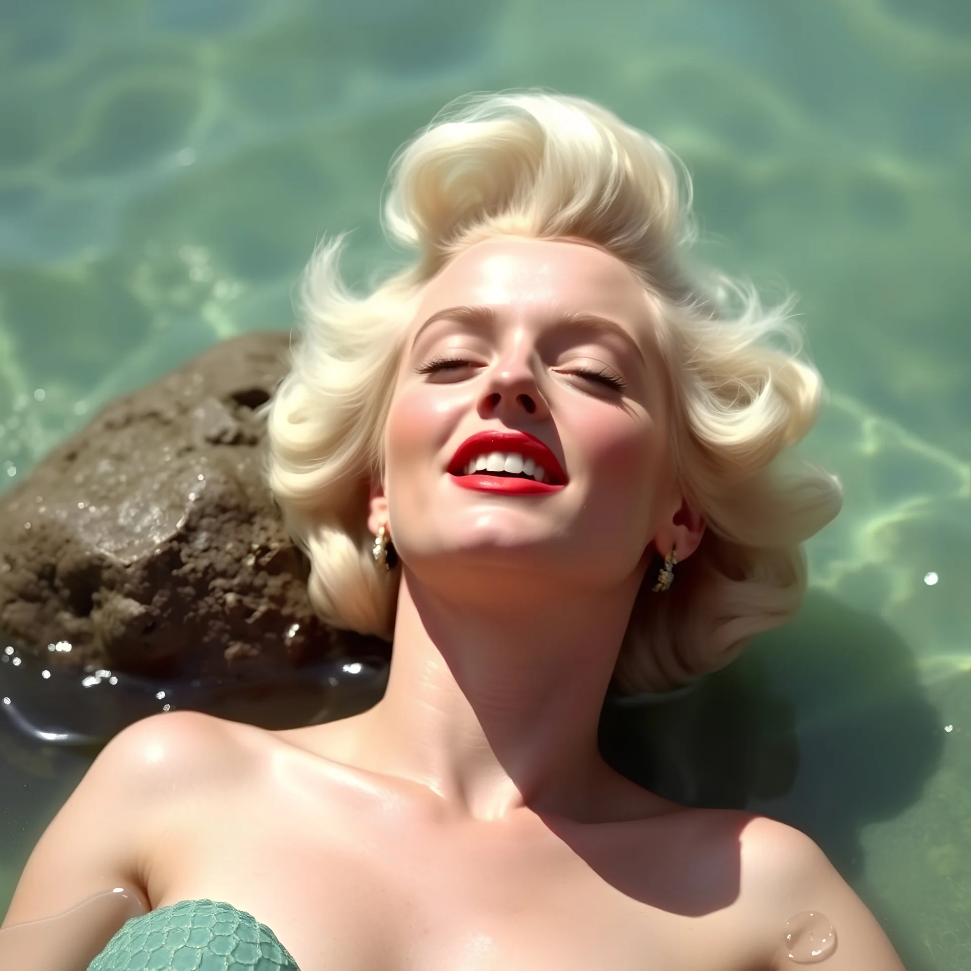 naturist Marilyn Monroe as a mermaid