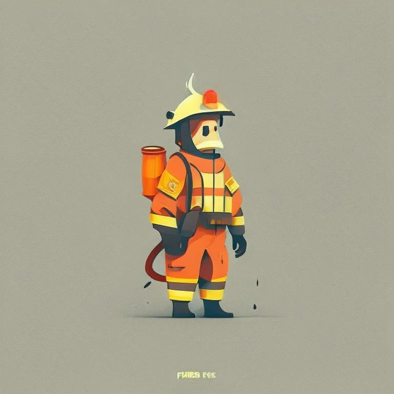 minimalistic character. firefighter