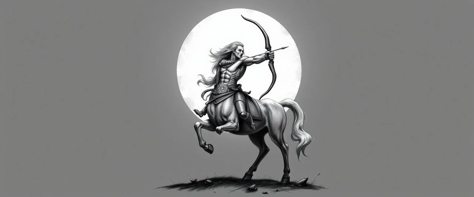 centaur bow man drawing