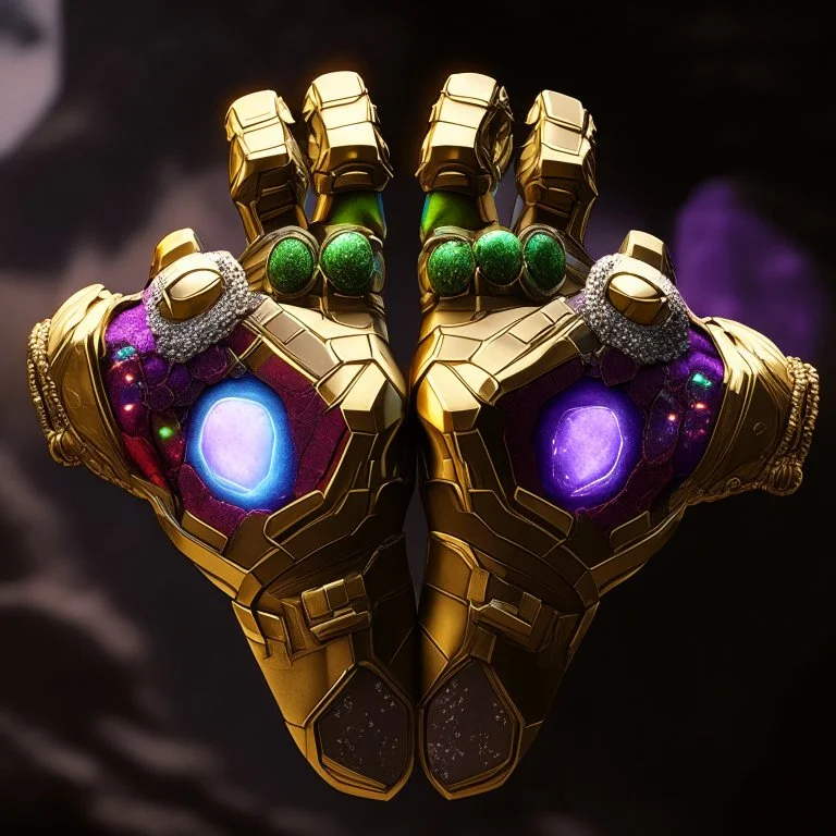 Two infinity gauntlets contain six infinity stones, one of which is made with nano In the hands of a powerful man