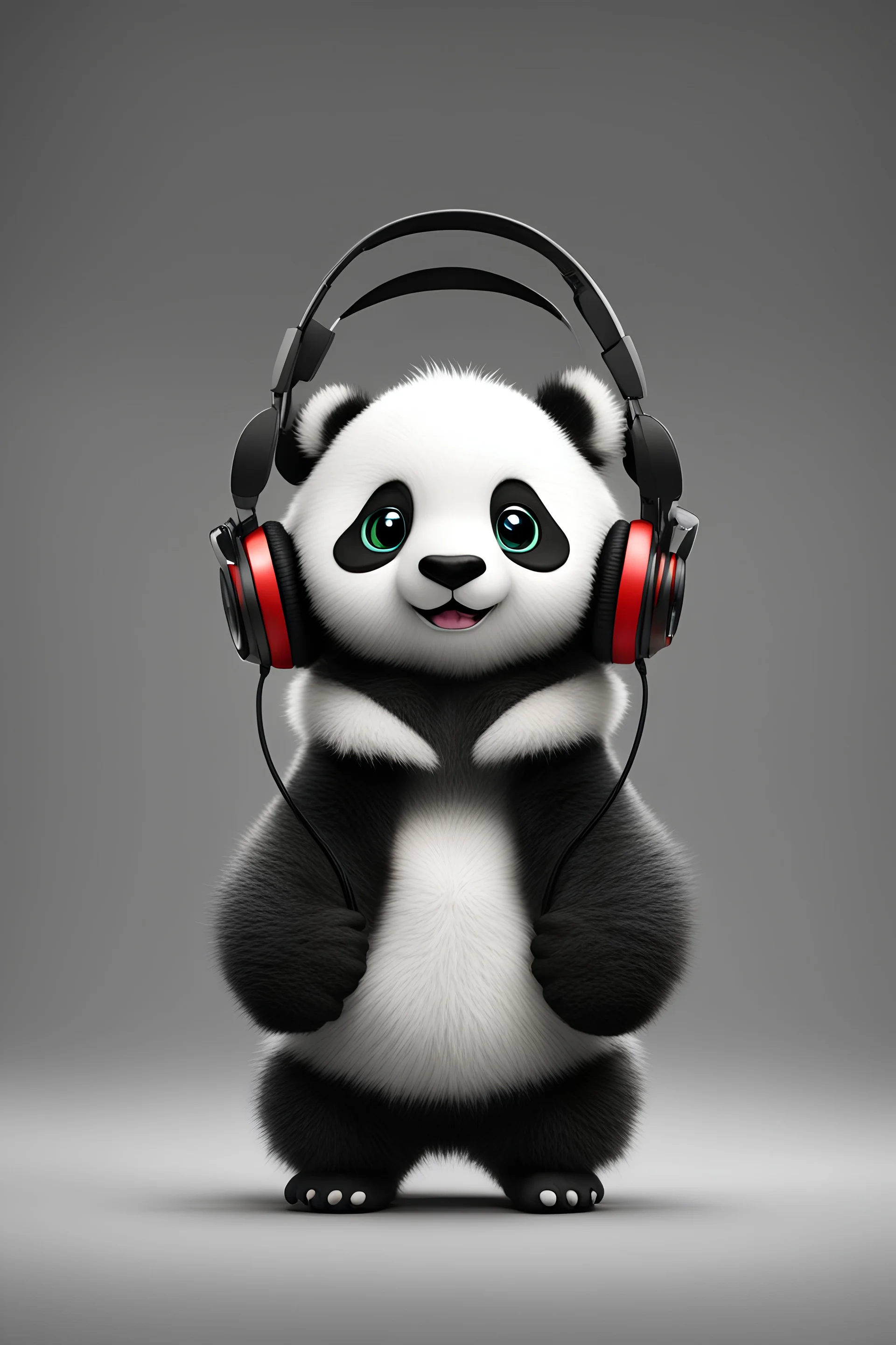 Title: "DEEMU: The Chibi Panda Riddim" Description: In a world where music and magic intertwine, there exists a tiny yet mighty panda known as DEEMU. With its fluffy fur and endearing round eyes, DEEMU embodies the essence of cuteness and charm. Standing atop a vibrant speaker, DEEMU holds a pair of oversized headphones, ready to unleash its tearout dubstep riddim upon the world. DEEMU's fur is a delightful blend of black and white, with hints of pastel colors peeking through, reminiscent of t