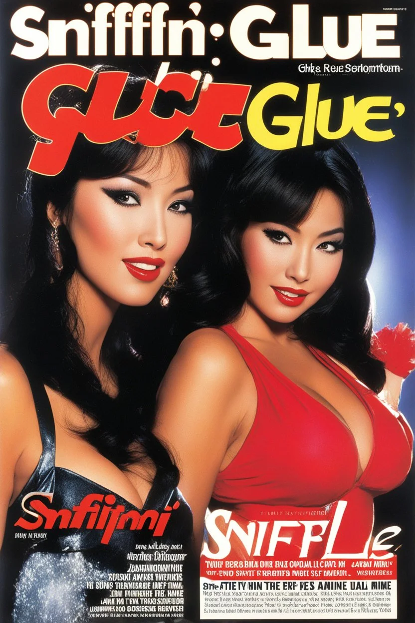 SNIFFIN’ GLUE magazine high res photo cover by Russ Meyers. Special oriental erotism issue nbe 541, June 2034: turn your ex boyfriend into a bimbo ; guest star : the magic of shape shifting aladin to Jasmine in three steps (three images: Aladi on the left, Jasmine on the right, partly transformed in the middle),