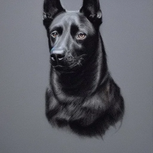 black dog, highly detailed, hyper realistic